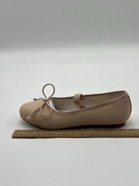 miss left Beige Girls Adorable Round Toe Mary Jane Flats Bowknot Elastic Shoes